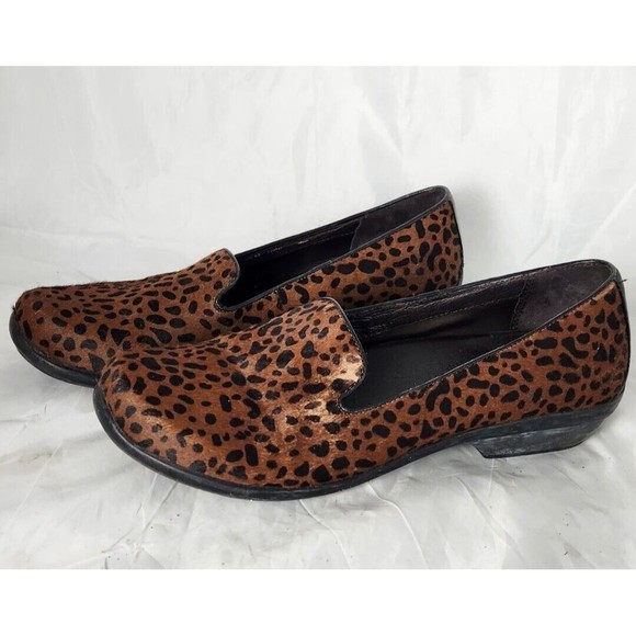 Dansko Olivia Loafer Shoes Womens Size 40 EU Slip on Leather calf Hair Cheetah - Picture 1 of 14
